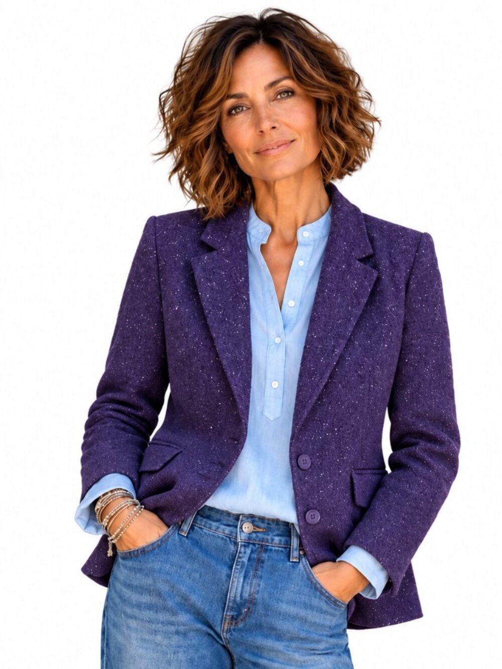 Jessica Purple flecked traditional blazer